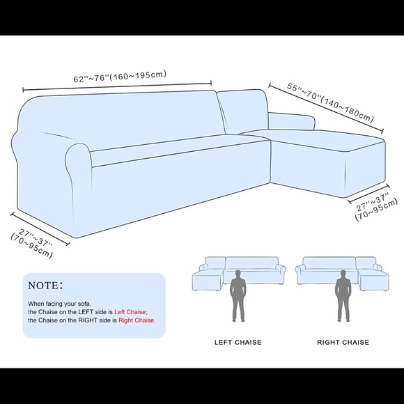 L shape Sofa slipcover Right Chase Ivory white - Picture 2 of 4